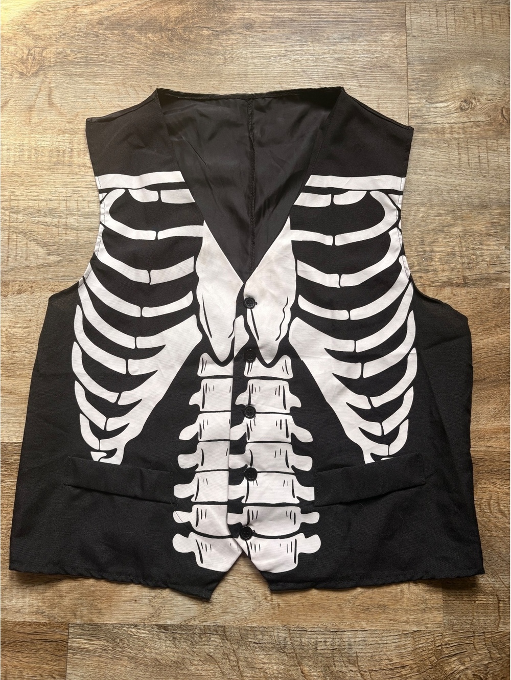 Skeleton Print Vest, Black and White Forum Novelties One Size (Approx XL)